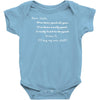dear santa i'll buy my own stuff Baby Onesie