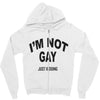 i'm not gay just kidding Zipper Hoodie