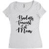 badass feminist cat mom Women's Triblend Scoop T-shirt
