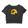 beach silhouette birds sand sunset Crop Top