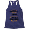 Super Cool Son Of A Freaking Awesome Mom Racerback Tank