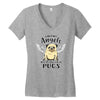 angel pug [converted] Women's V-Neck T-Shirt
