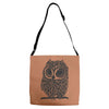 owl on athletic Adjustable Strap Totes