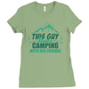 This Guy Loves Camping With His Friends Ladies Fitted T-Shirt