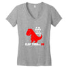 funny dino Women's V-Neck T-Shirt