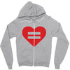Equality Heart Zipper Hoodie