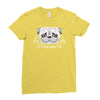 pug mom sugar skull Ladies Fitted T-Shirt