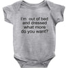 i'm oun of bed Baby Bodysuit