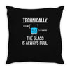 technically, the glass is always full Throw Pillow
