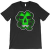 celtic green clover skull patch, irish biker patches T-Shirt