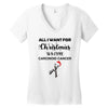 all i want for christmas is a cure carcinoid cancer Women's V-Neck T-Shirt