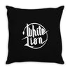 white lion Throw Pillow