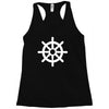 steering wheel sail boat funny Racerback Tank