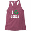 i recycle girls slogan text funny baseball jersey Racerback Tank