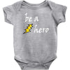 be a hero logo white Baby Bodysuit