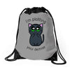 plotting your demise Drawstring Bags