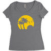 beach silhouette birds sand sunset Women's Triblend Scoop T-shirt