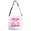 Girl Loves Her husband Adjustable Strap Totes