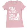 eat sleep sail repeat Ladies Fitted T-Shirt