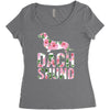 dachshund floral Women's Triblend Scoop T-shirt
