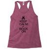 keep calm and rock on mens black t shirt rock music new Racerback Tank