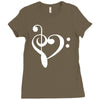 music heart rock baseball jersey Ladies Fitted T-Shirt