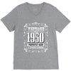 vintage made in 1950 perfectly aged a living legend V-Neck Tee