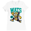wats (2) Ladies Fitted T-Shirt
