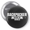 Backpacker Explore The World Pin-back button