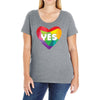 Yes Lgbt Heart Ladies Curvy T-Shirt