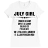 Super July Girl Ladies Fitted T-Shirt