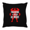 train to beat all might Throw Pillow