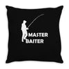 aster baiter mens rude fishing Throw Pillow
