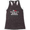 my heart belongs to a medical secretary Racerback Tank