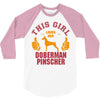 This Girl Loves Her Doberman Pinscher 3/4 Sleeve Shirt
