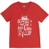 Tough She Be But Little She Is Fierce V-Neck Tee