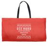 die hard ugly sweater Weekender Totes