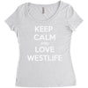 westlife white logo Women's Triblend Scoop T-shirt