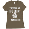 they see me rollin they hatin Ladies Fitted T-Shirt