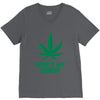 Support Liver Cancer Awareness With A Emerald Cannabis Leaf V-Neck Tee