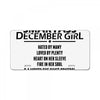Smartass December Girl License Plate