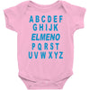 alphabet abc elemno Baby Onesie