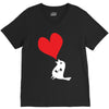 bird love heart animal graph note music party pop art gift V-Neck Tee