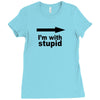 i'm with stupid Ladies Fitted T-Shirt