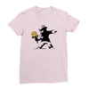 banksy flower Ladies Fitted T-Shirt