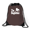 the dogfather  nerd retro der pate godfather fun Drawstring Bags