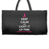 Keep Calm And Light It Up Pink (For Breast Cancer Awareness) Weekender Totes