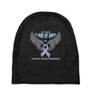 my hero is now my angel stomach cancer awareness Baby Beanies