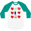 ls lesbian full heart 3/4 Sleeve Shirt