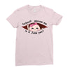 June Peeking Out Asian Baby Girl Ladies Fitted T-Shirt